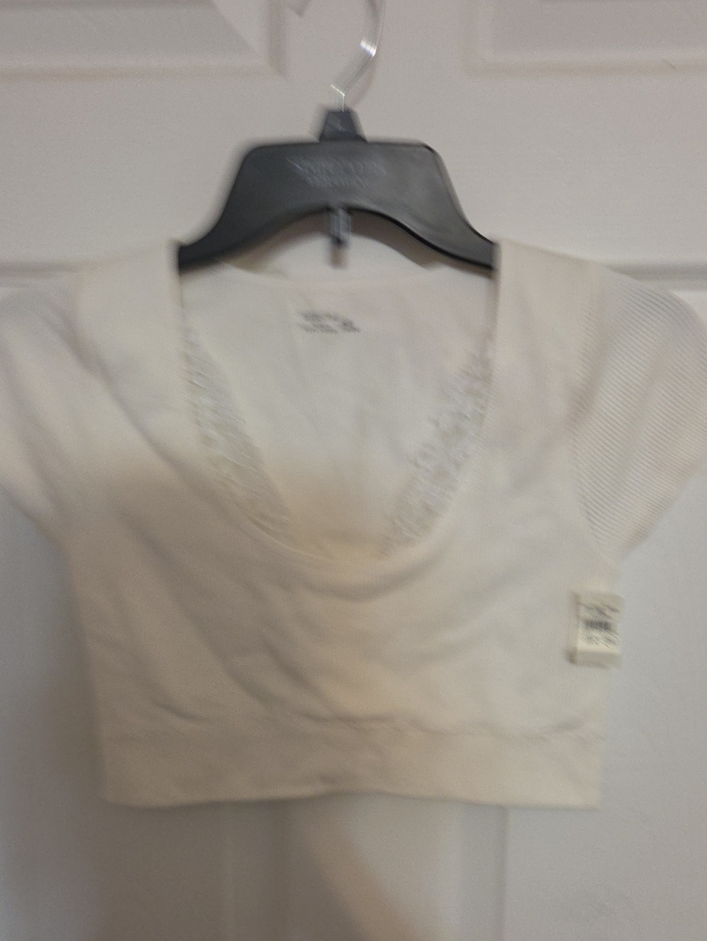 aerie Cream Scoop Neck Crop Top with Lace Trim